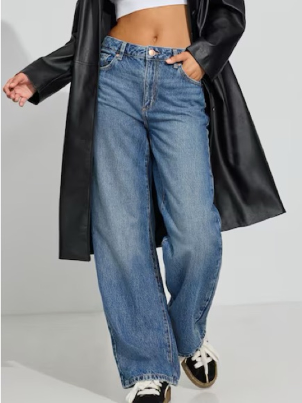 Garage Blue High-Rise Wide Leg Jeans